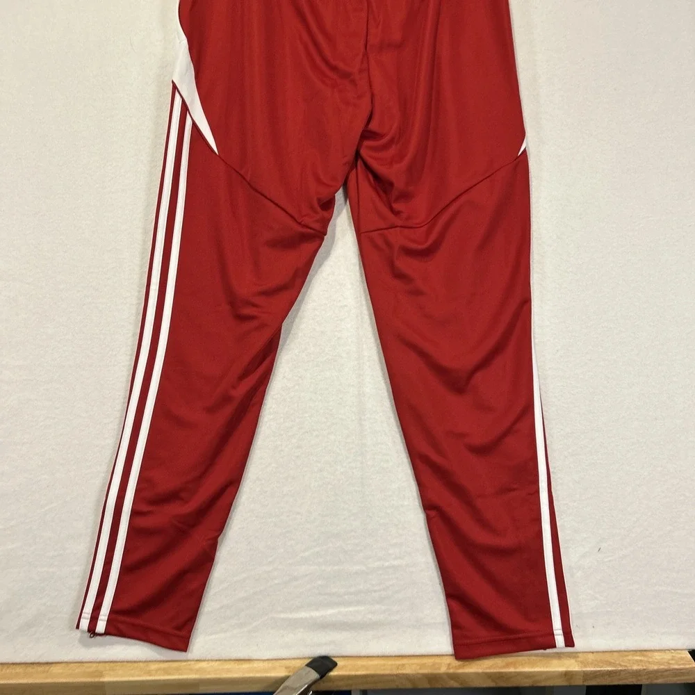 Adidas Tiro 24 Track Pants Mens Large Red White Stripe Tapered Zip IV7264 NWT